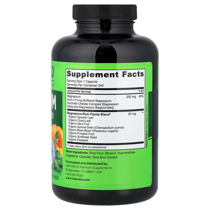 NATURELO, Magnesium Glycinate Chelate Complex, 240 Vegetarian Capsules