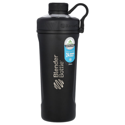 Blender Bottle, Radian, Insulated Stainless Steel, Matte Black, 26 oz (770 ml)