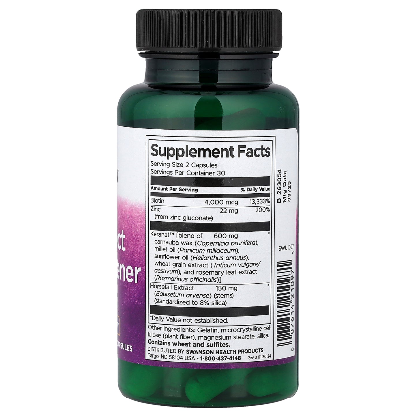 Swanson, Full Effect Hair Thickener, 60 Capsules