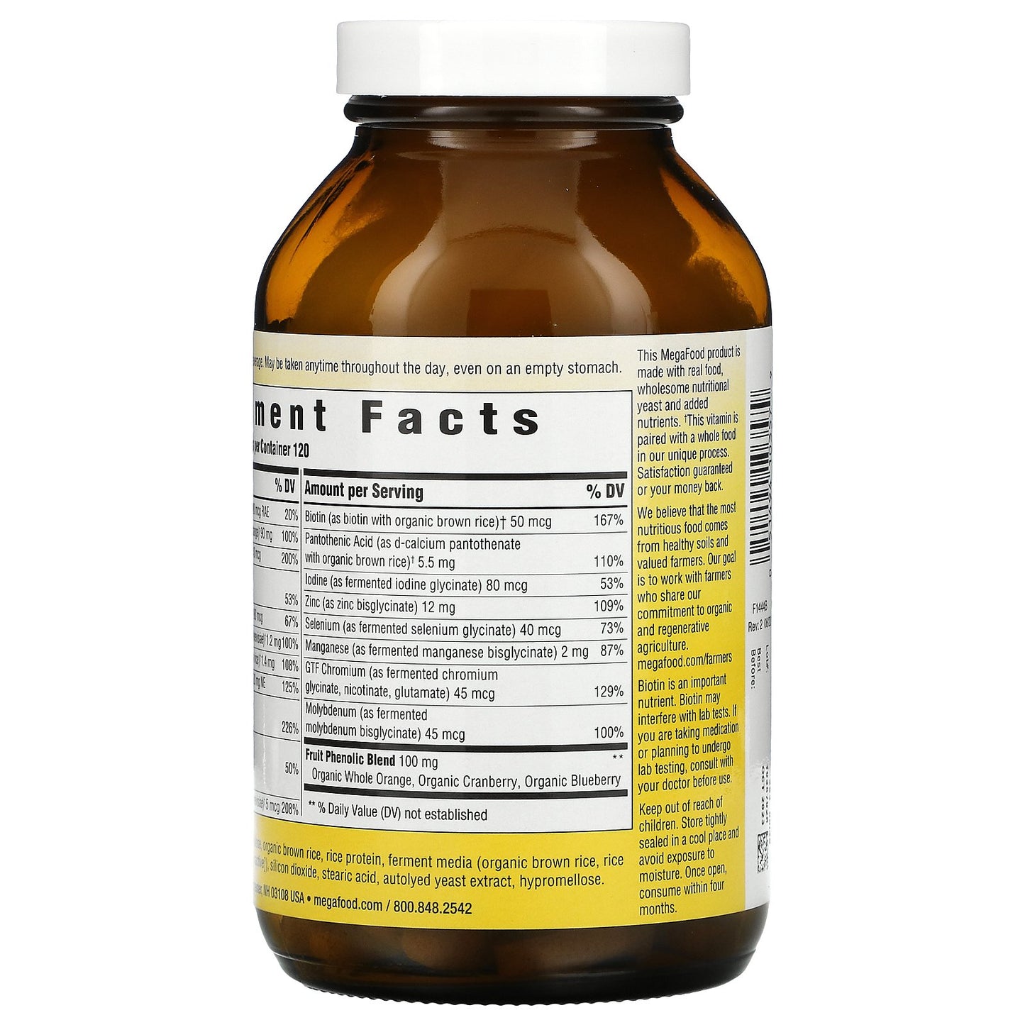 MegaFood, Men's 55+, One Daily Multivitamin, 120 Tablets