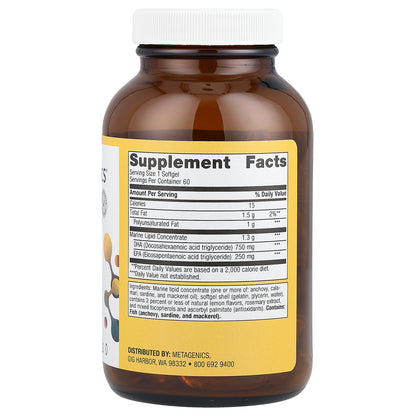 Metagenics, OmegaGenics®, Neuro Fish Oil, 1,000 mg, 60 Softgels