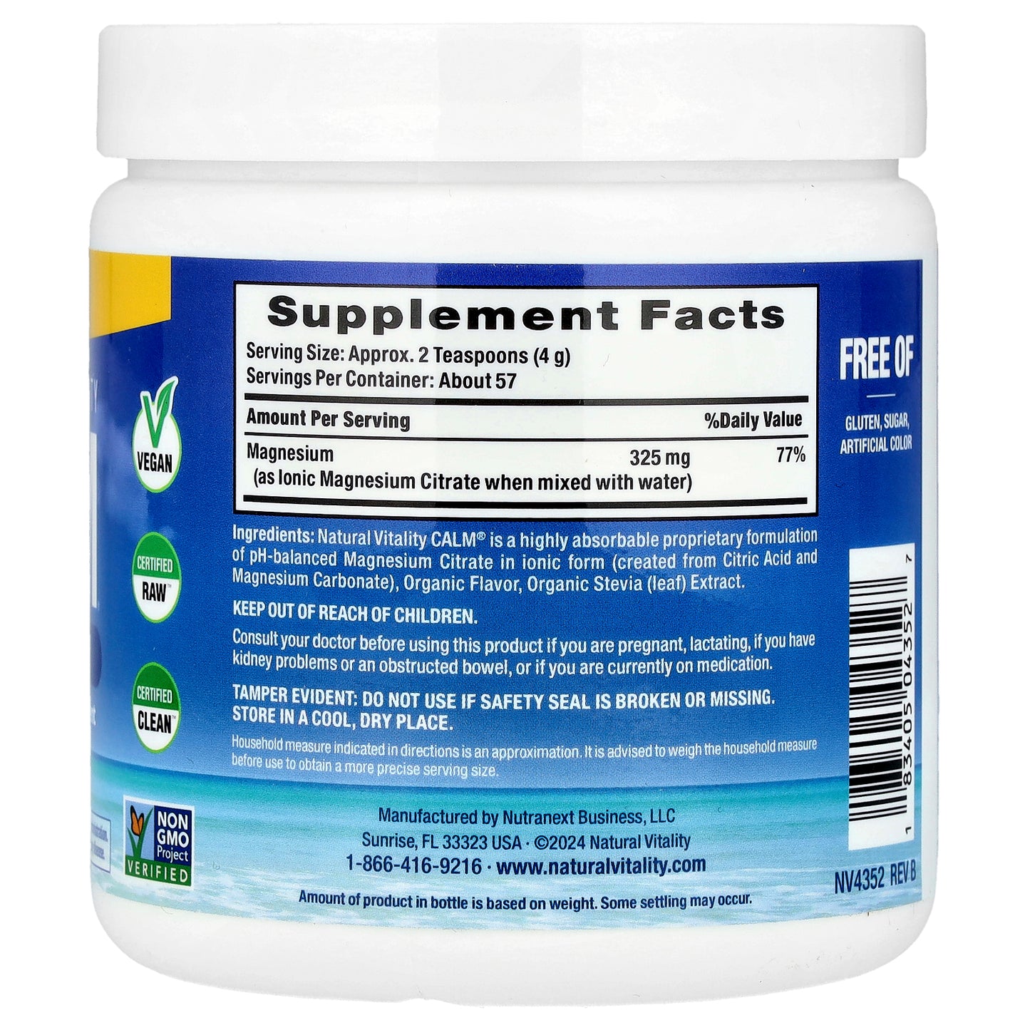 Natural Vitality, CALM®, Relaxing Drink Mix, Sweet Lemon, 8 oz (227 g)