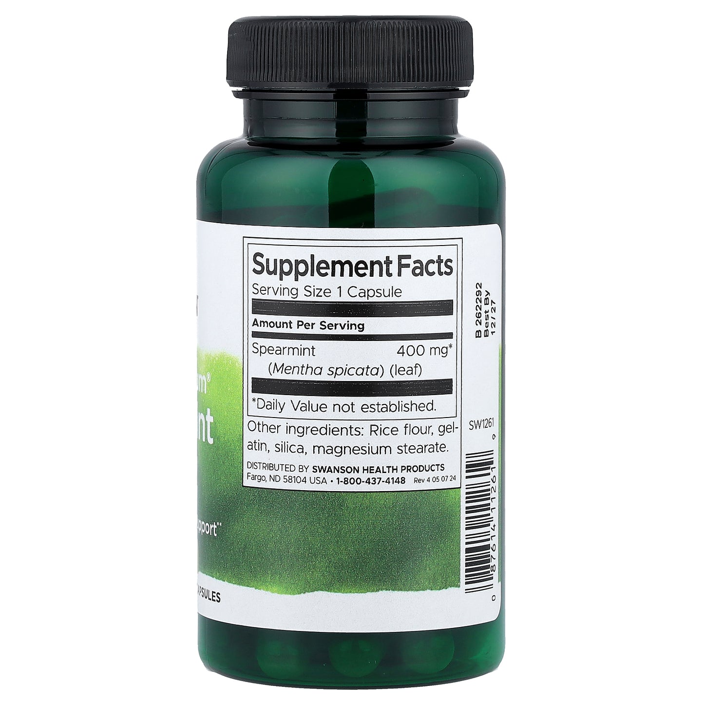 Swanson, Full Spectrum® Spearmint Leaf, 400 mg, 60 Capsules