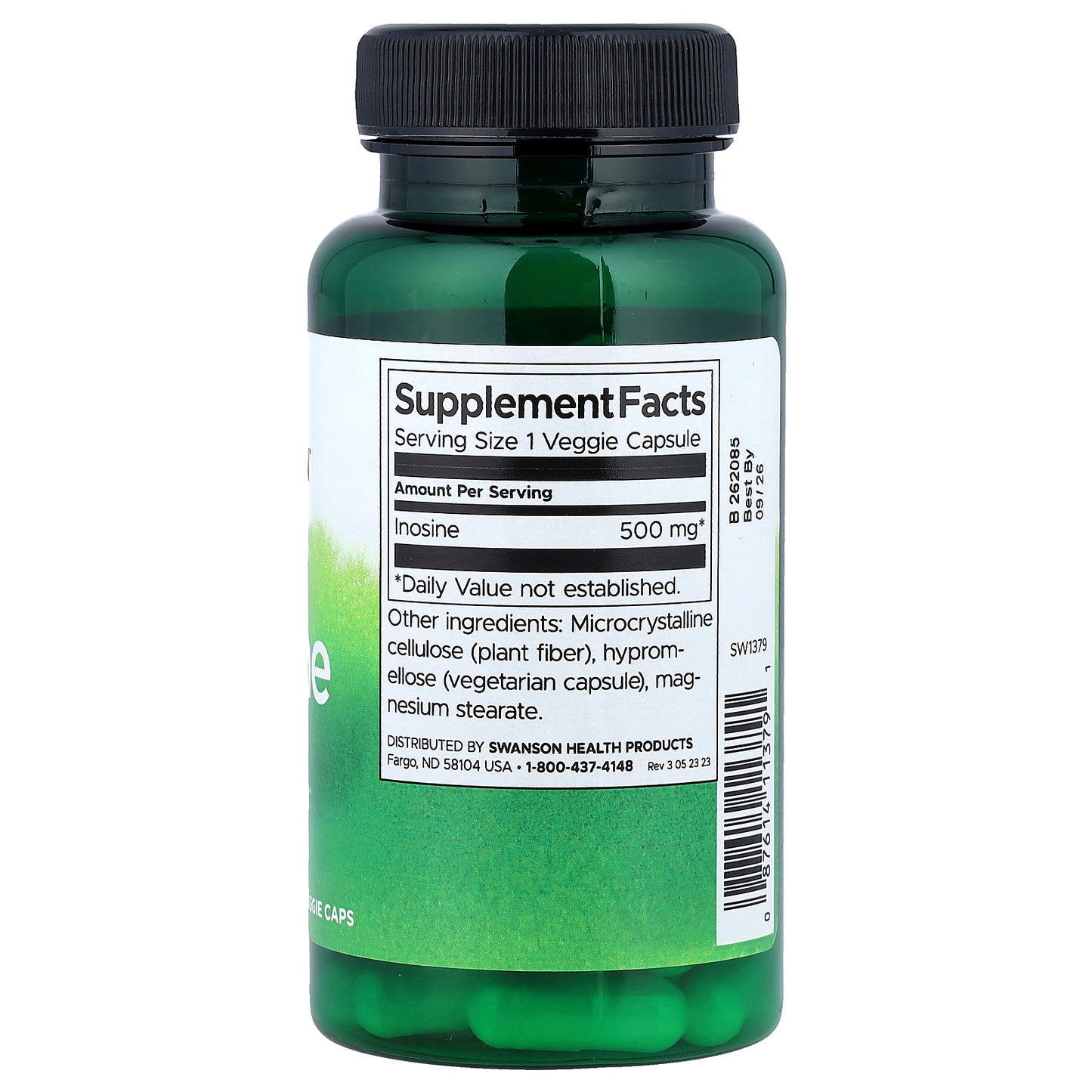 Swanson, Inosine, 60 Veggie Caps (500 mg Per cap)