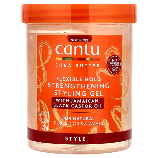 Cantu, Shea Butter, Flexible Hold Strengthening Styling Gel, 18.5 oz (524 g)