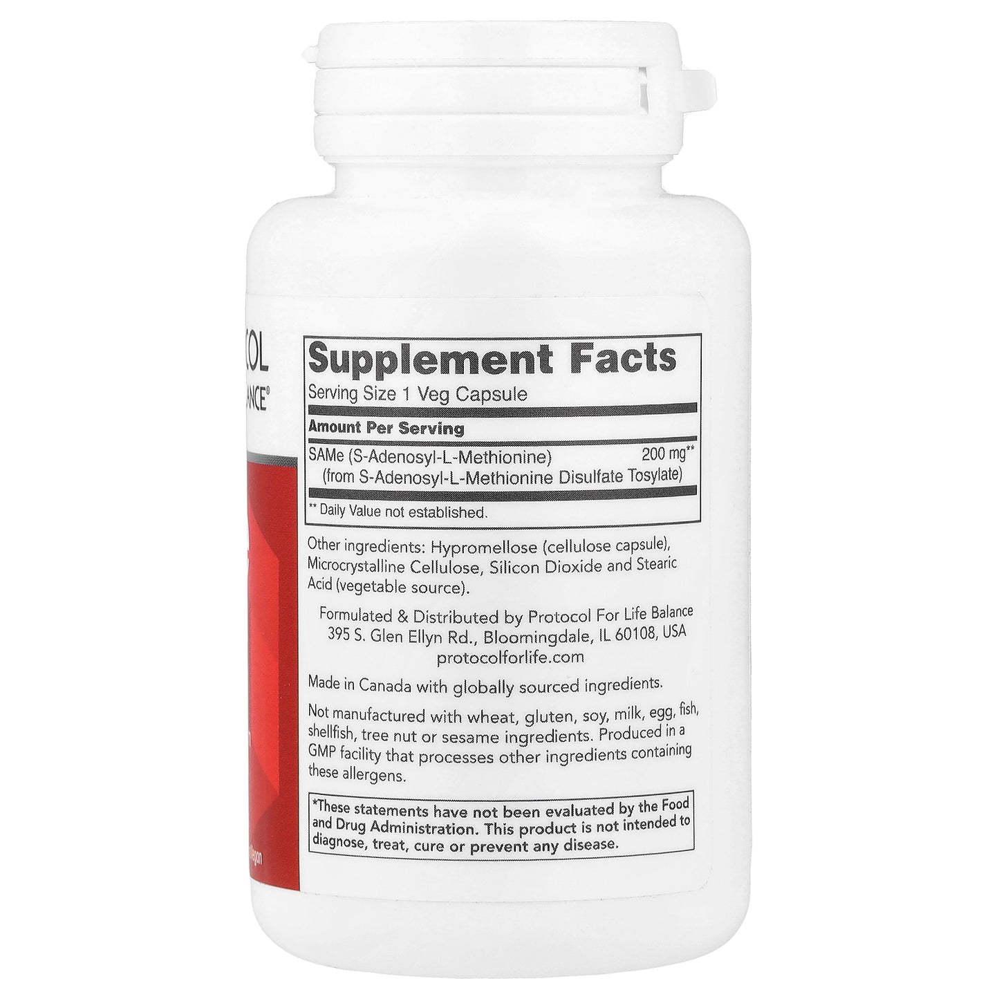 Protocol for Life Balance, SAMe , 200 mg, 60 Veg Capsules