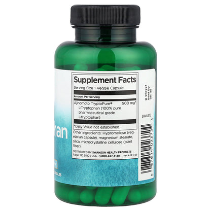 Swanson, L-Tryptophan, 500 mg, 90 Veggie Capsules