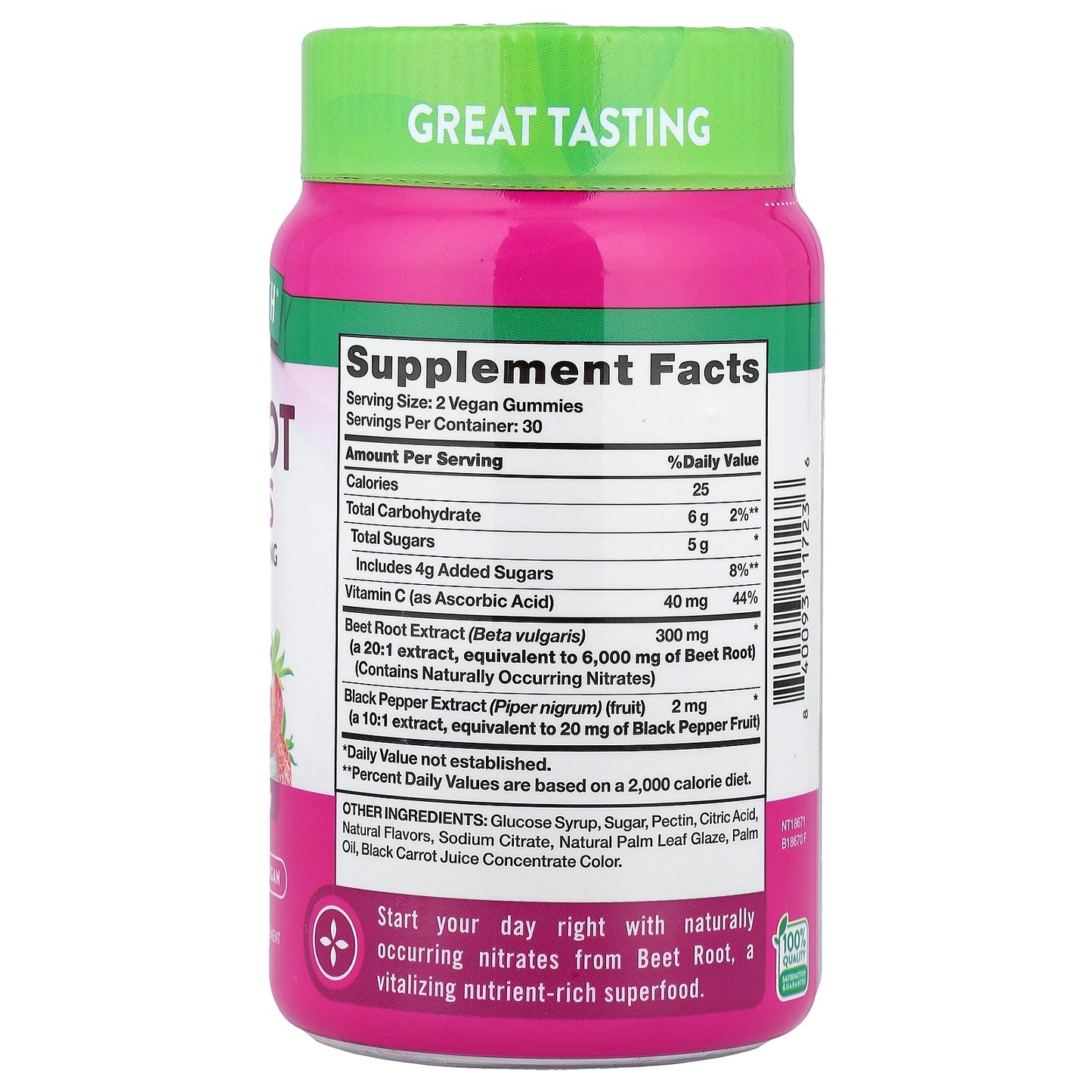 Nature's Truth, Superfood Beet Root Gummies, Delicious Strawberry, 60 Gummies
