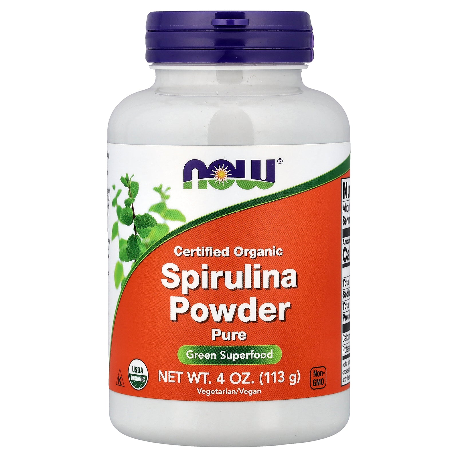 NOW Foods, Certified Organic Spirulina Powder, 4 oz (113 g)