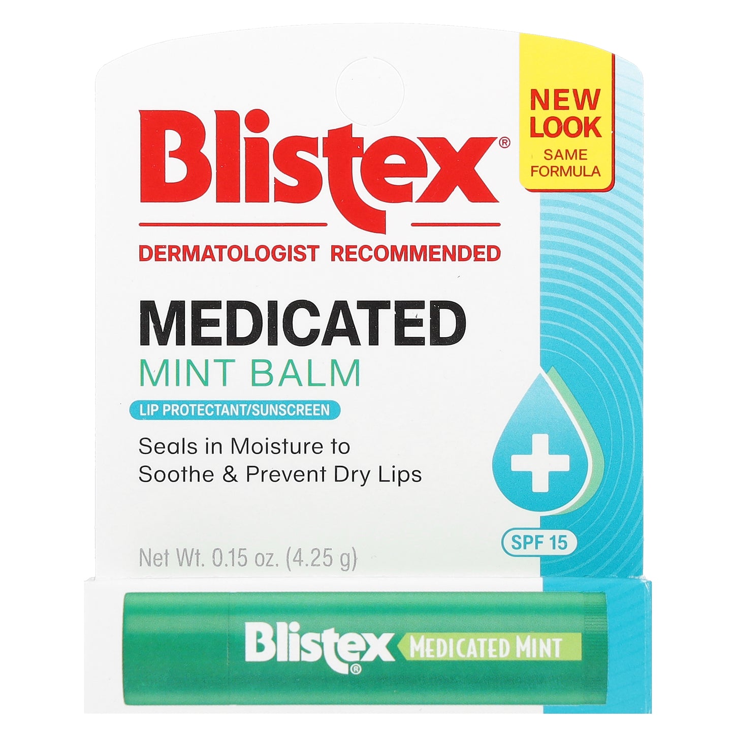 Blistex, Medicated Lip Protectant/Sunscreen, SPF 15, Mint, 0.15 oz (4.25 g)
