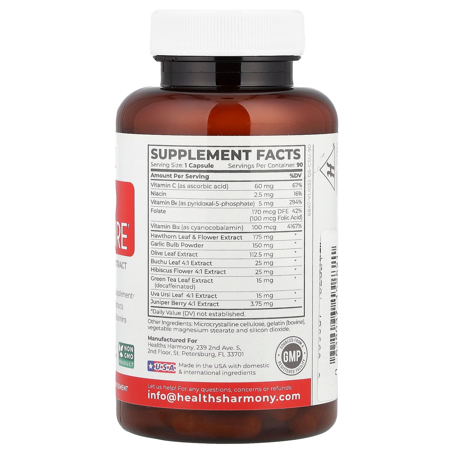 Healths Harmony, Blood Pressure with Hawthorn Extract, 90 Capsules