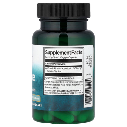 Swanson, Glycine, 500 mg, 60 Veggie Caps