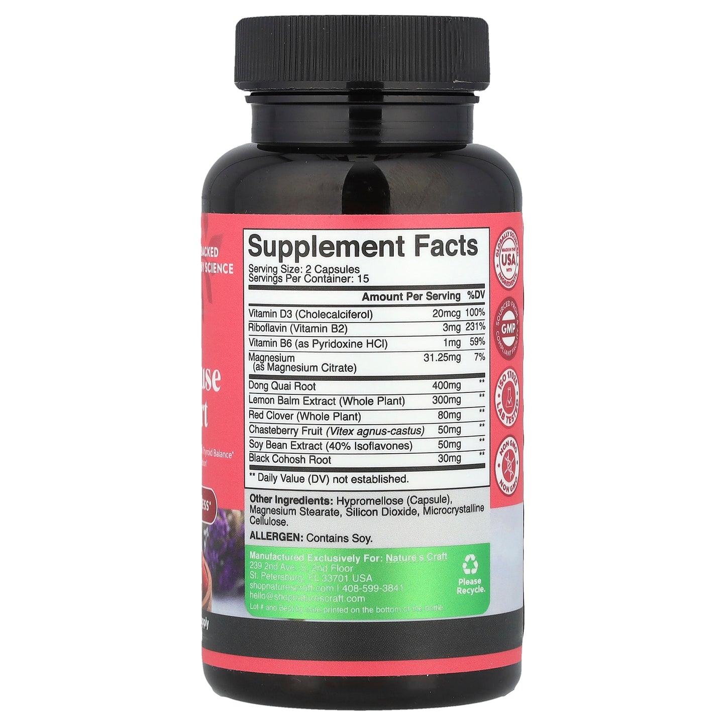 Nature's Craft, Women's Wellness, Menopause Support, 30 Capsules