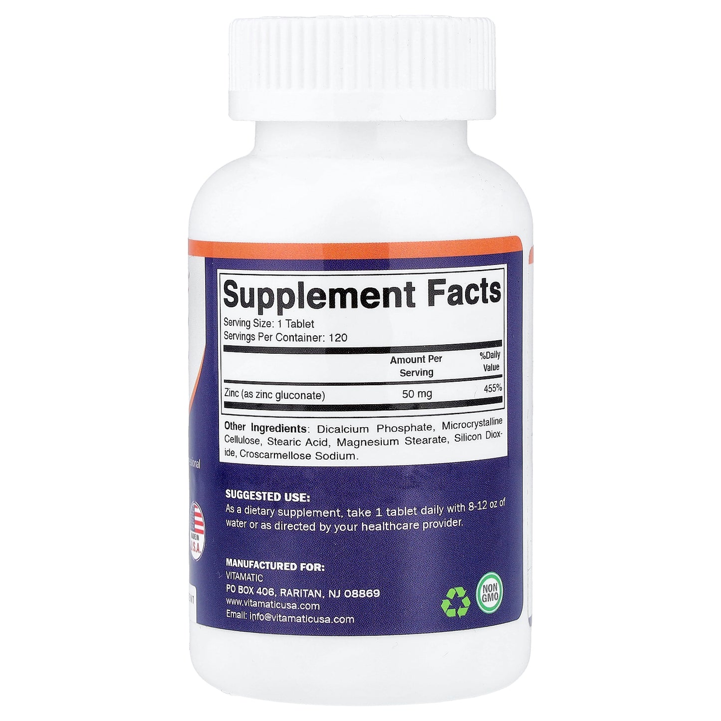 Vitamatic, Zinc, 50 mg, 120 Tablets