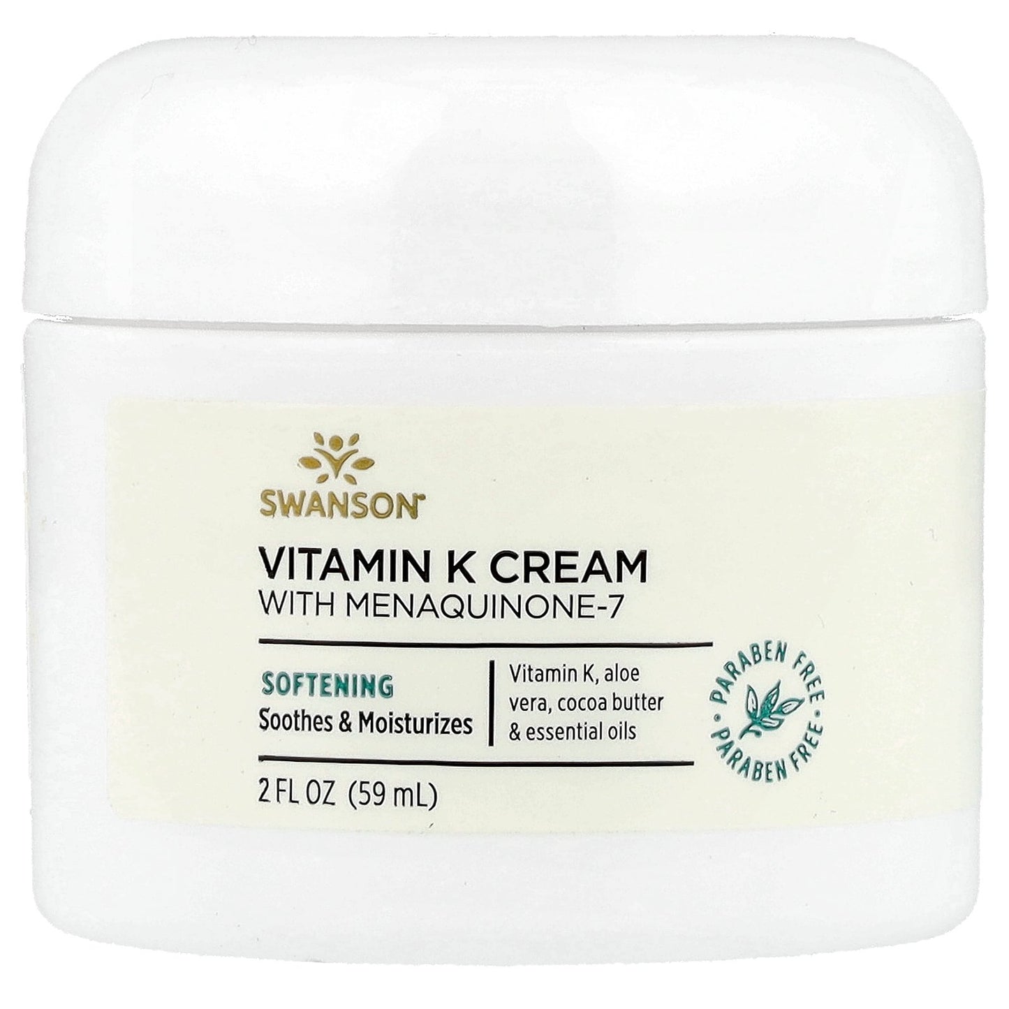 Swanson, Vitamin K Cream with Menaquinone-7, 2 fl oz (59 ml)