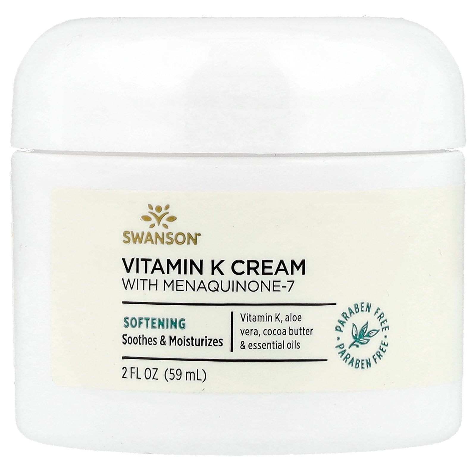 Swanson, Vitamin K Cream with Menaquinone-7, 2 fl oz (59 ml)
