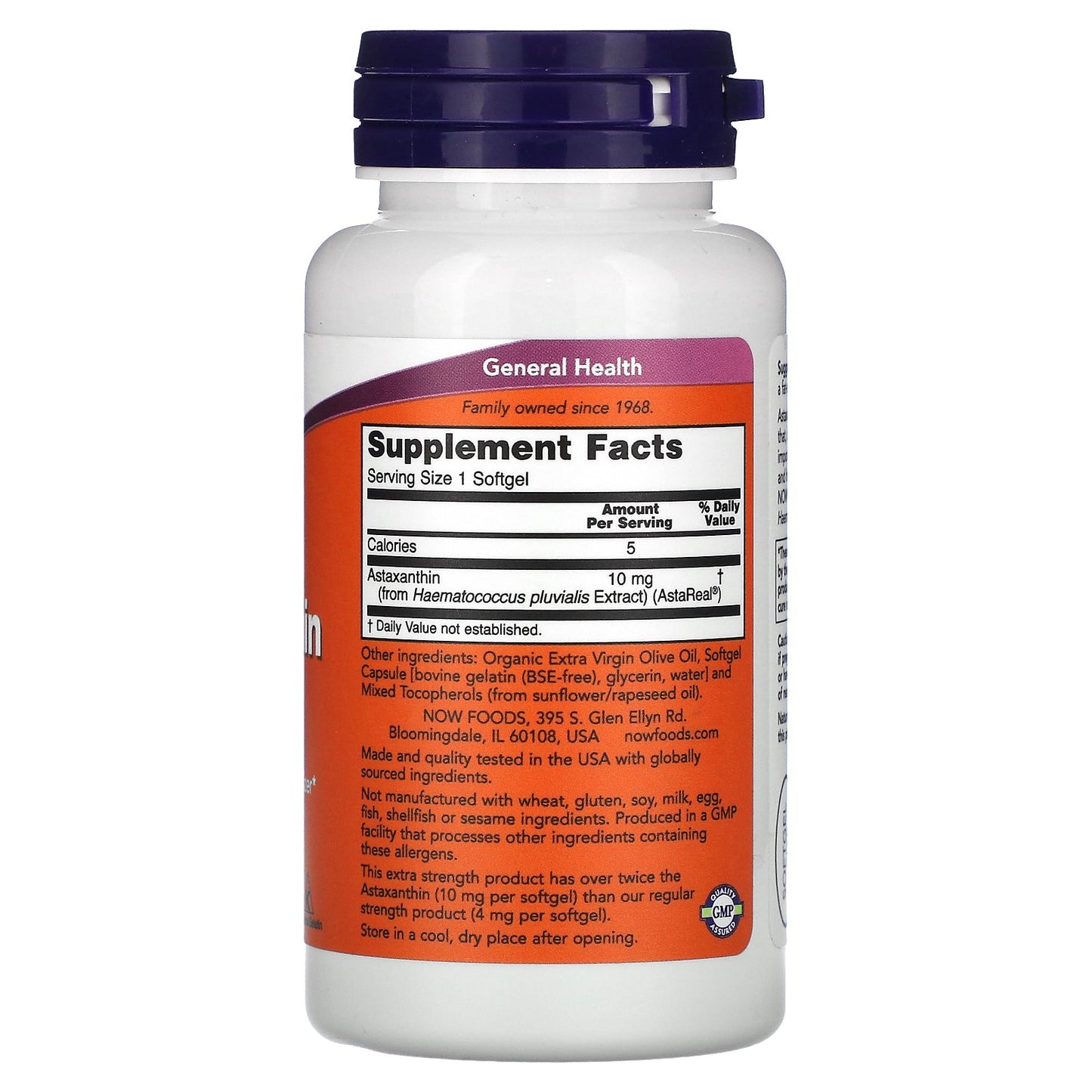 NOW Foods, Astaxanthin, 10 mg, 60 Softgels