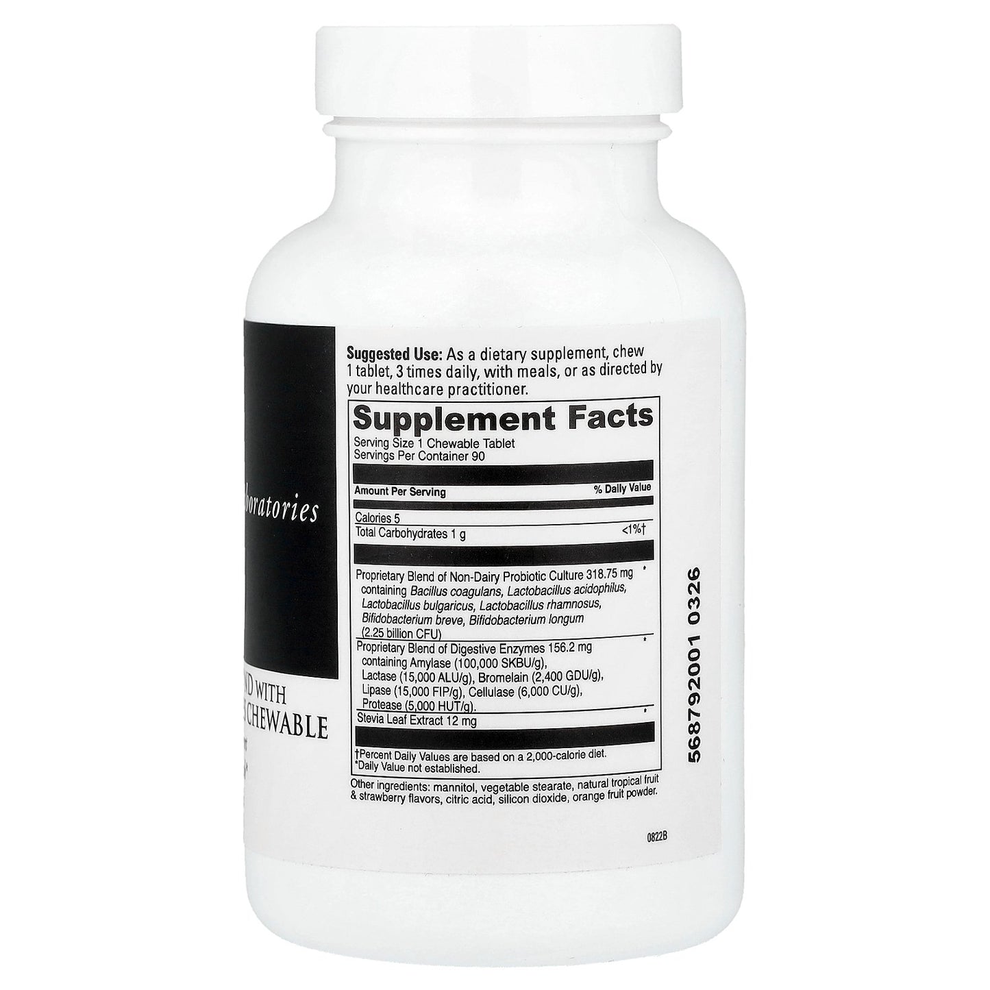 DaVinci Laboratories, Mega Probiotic™ ND with Digestive Enzymes Chewable, 90 Chewable Tablets