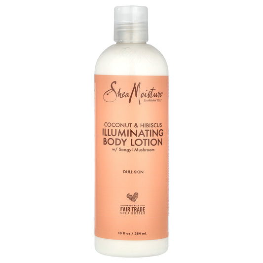 SheaMoisture, Illuminating Body Lotion with Songyi Mushroom, Coconut & Hibiscus, 13 fl oz (384 ml)