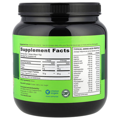 NATURELO, Collagen Peptides Powder, Unflavored, 1 lb (16 oz)
