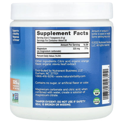 Natural Vitality, CALM®, Magnesium Supplement Drink Mix, Orange, 8 oz (226 g)