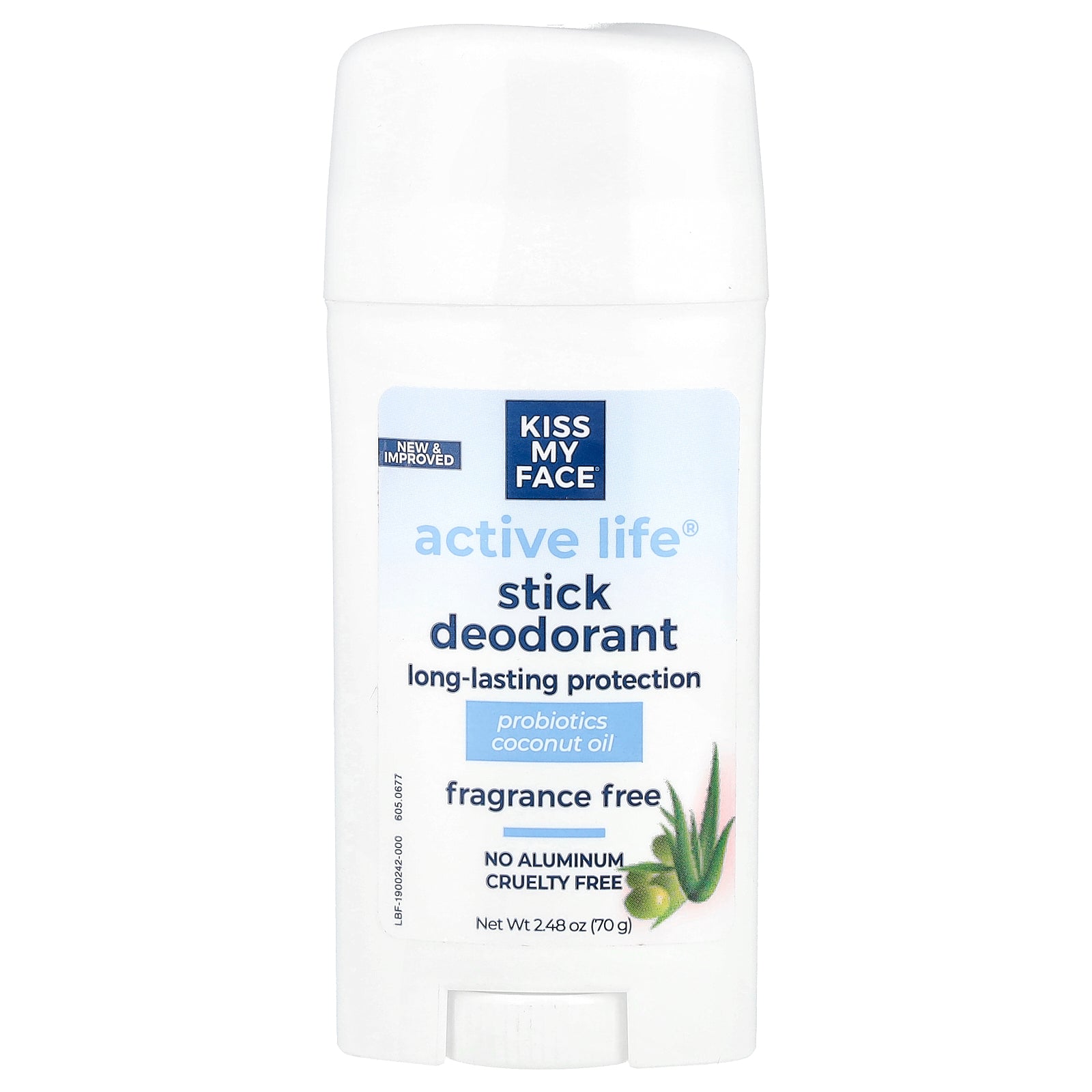 Kiss My Face, Active Life®, Stick Deodorant, Fragrance Free, 2.48 oz (70 g)