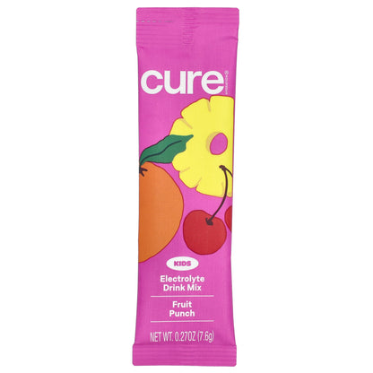 Cure Hydration, Kids, Electrolyte Drink Mix, Fruit Punch, 6 Packets, 0.27 oz (7.6 g) Each