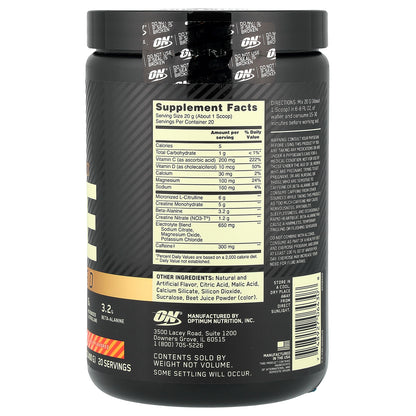 Optimum Nutrition, Gold Standard® Pre Advanced, Strawberry Mango Daiquiri, 14.1 oz (400 g)