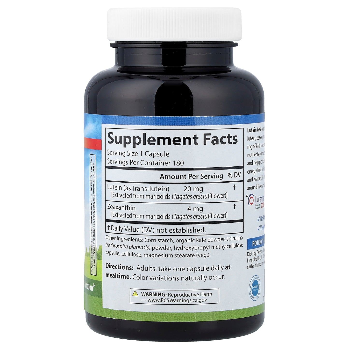 Carlson, Lutein & Greens, 180 Vegetarian Capsules