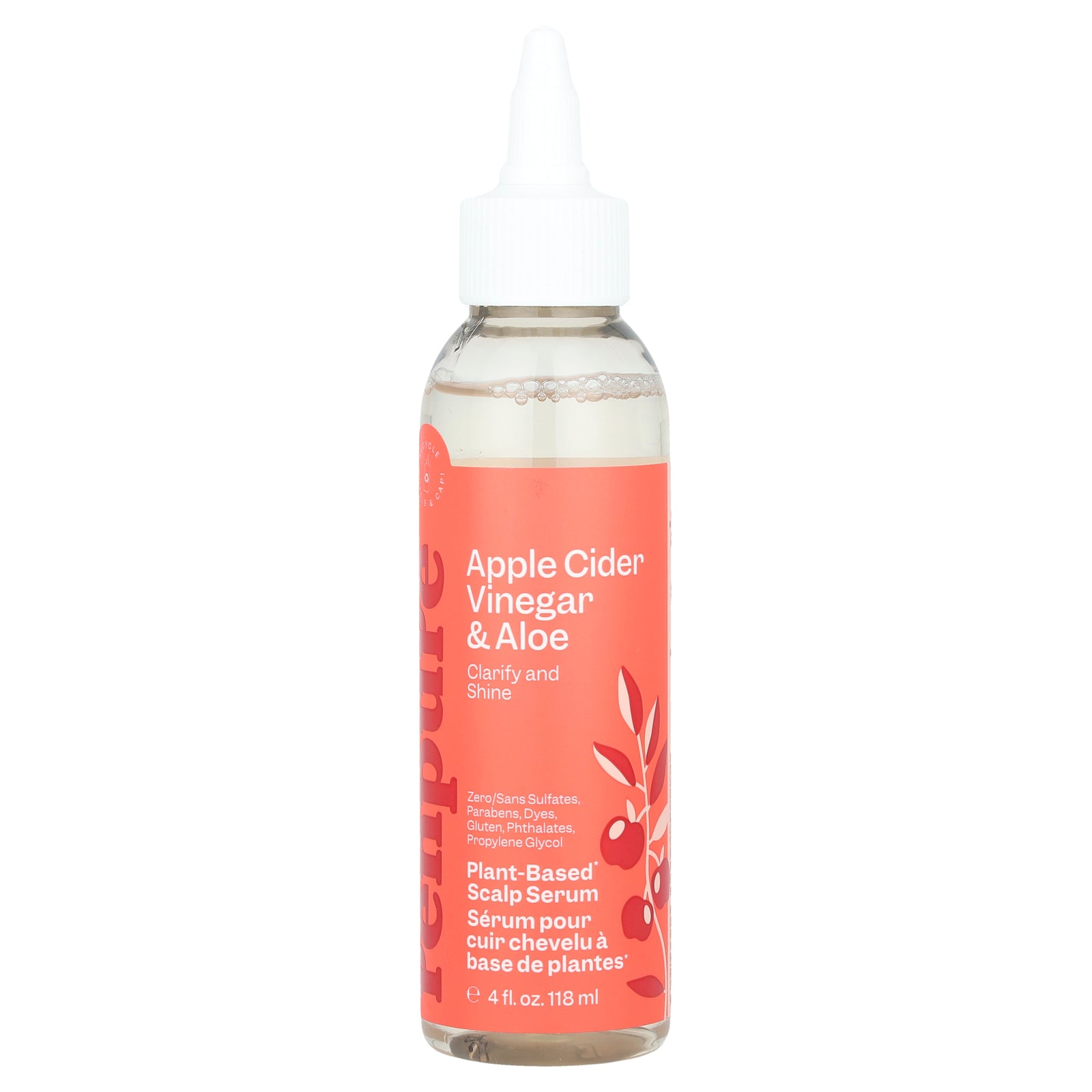 Renpure, Plant-Based Scalp Serum, Apple Cider Vinegar & Aloe, 4 fl oz (118 ml)