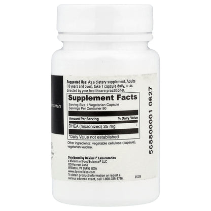 DaVinci Laboratories, Micronized DHEA, 25 mg , 90 Capsules