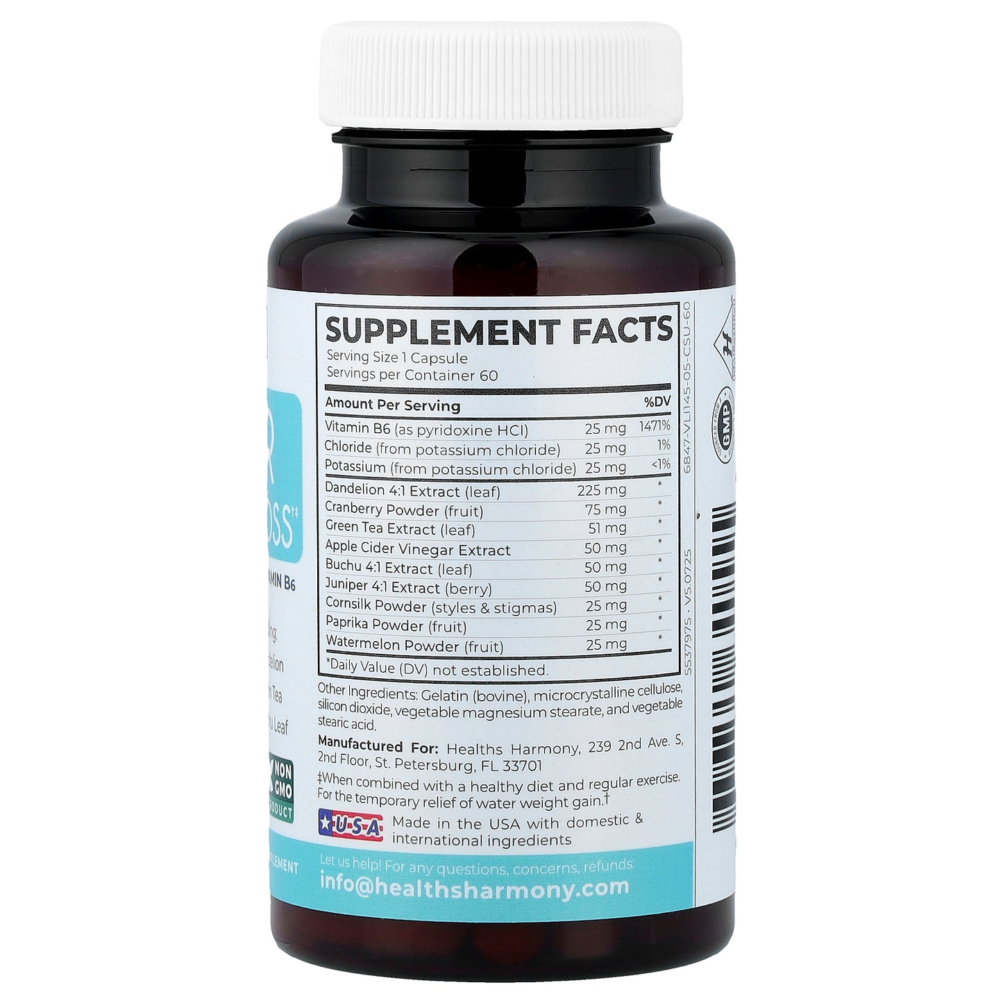 Healths Harmony, Water Weight Loss, 60 Capsules