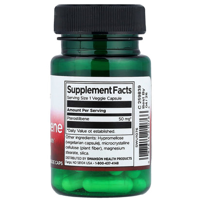 Swanson, Pterostilbene, 50 mg , 30 Veggie Caps