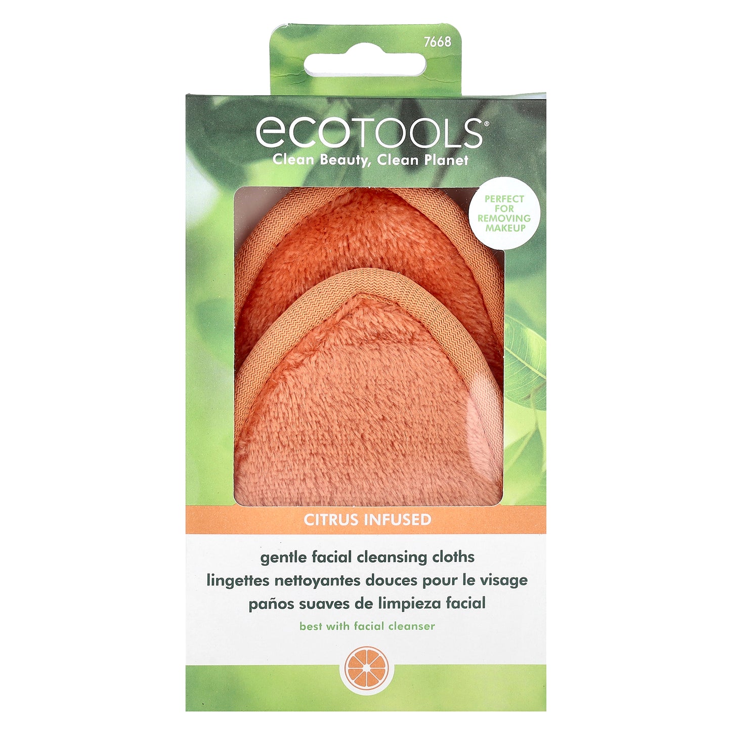 EcoTools, Gentle Facial Cleansing Cloths, Citrus Infused, 2 Cloths