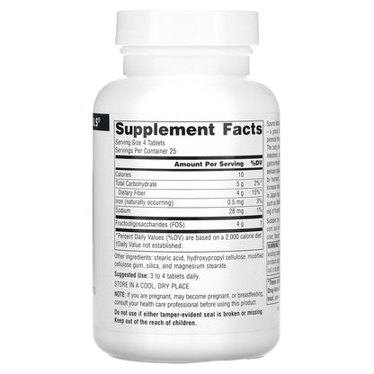 Source Naturals, FOS, 100 Tablets
