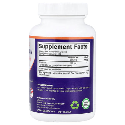 Vitamatic, Bromelain, 500 mg , 180 Vegetarian Capsules
