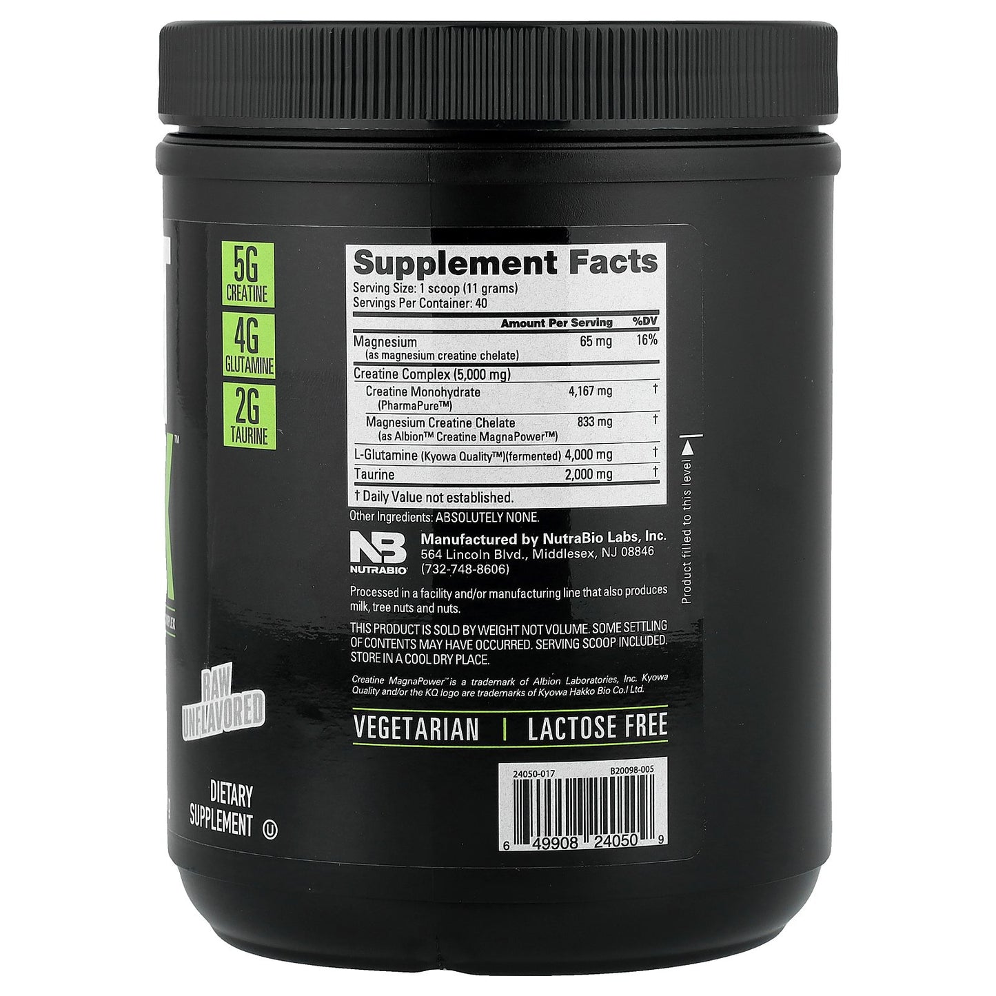 NutraBio, CGT MAX™, Raw Unflavored, 0.97 lb (440 g)