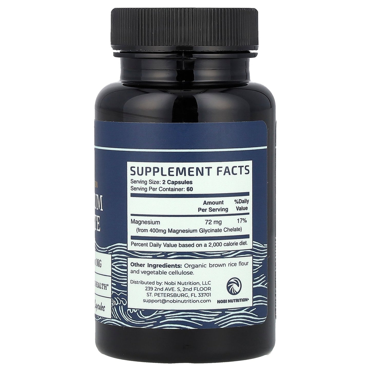 Nobi Nutrition, Magnesium Glycinate, Maximum Absorption, 120 Capsules (200 mg per Capsule)