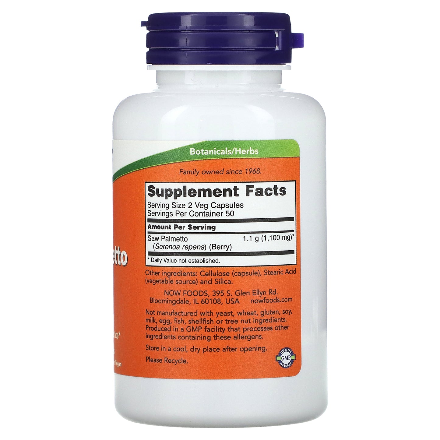 NOW Foods, Saw Palmetto Berries, 550 mg, 100 Veg Capsules