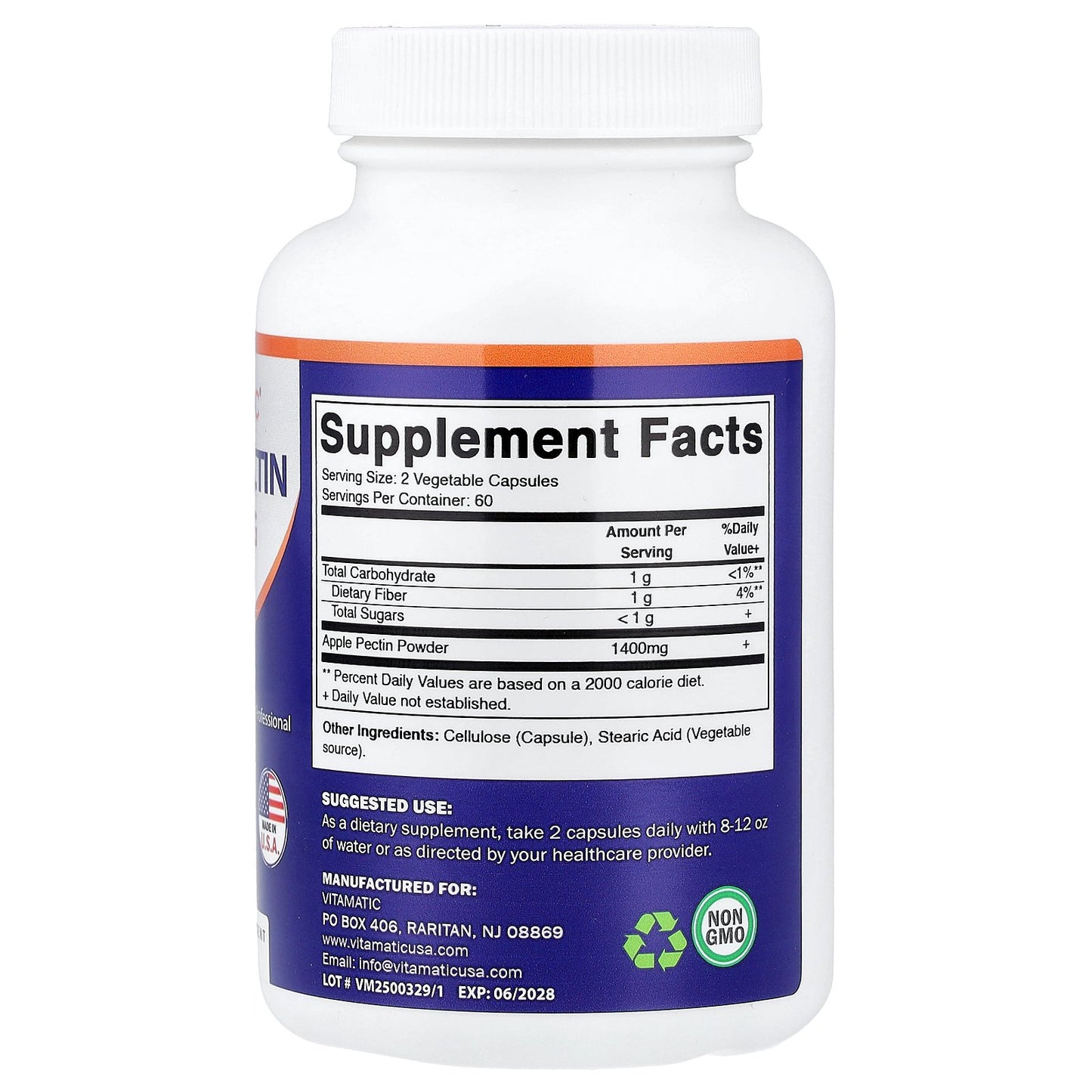 Vitamatic, Apple Pectin, 120 Veggie Capsules (700 mg per Capsule)