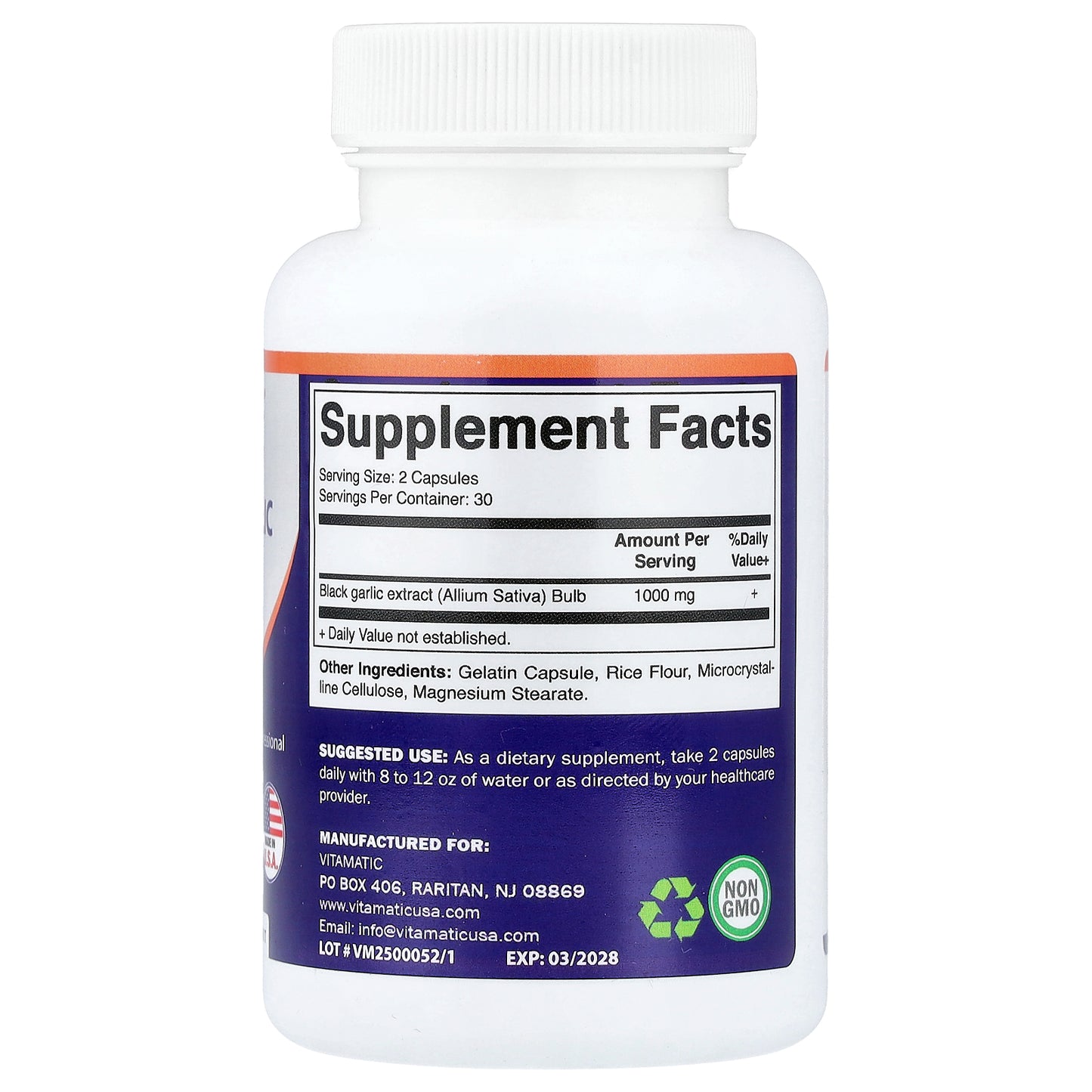 Vitamatic, Fermented Black Garlic, 60 Capsules (500 mg per Capsule)