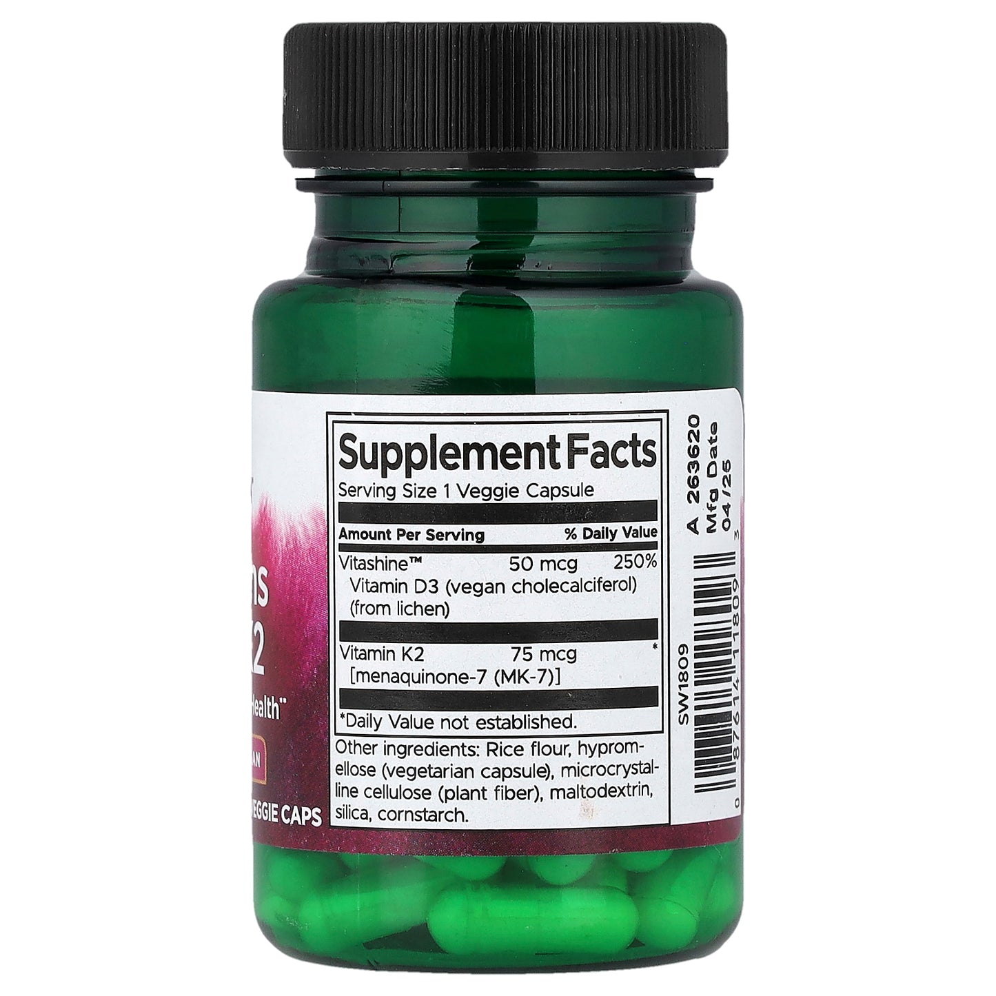 Swanson, Vitamins D3 & K2, 60 Veggie Caps