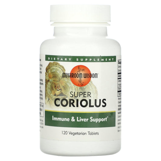 Mushroom Wisdom, Super Coriolus, 120 Vegetarian Tablets