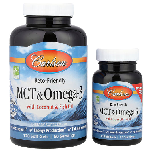 Carlson, MCT & Omega-3, 150 Free Soft Gels