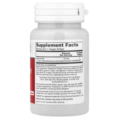 Protocol for Life Balance, Astaxanthin, 12 mg, 60 Veggie Softgels