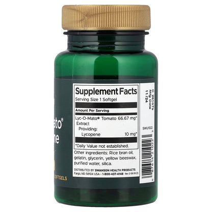 Swanson, Lyc-O-Mato® Lycopene, 10 mg, 60 Softgels