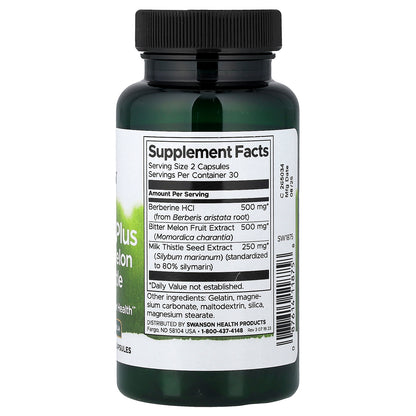 Swanson, Berberine Plus with Bitter Melon & Milk Thistle, 60 Capsules