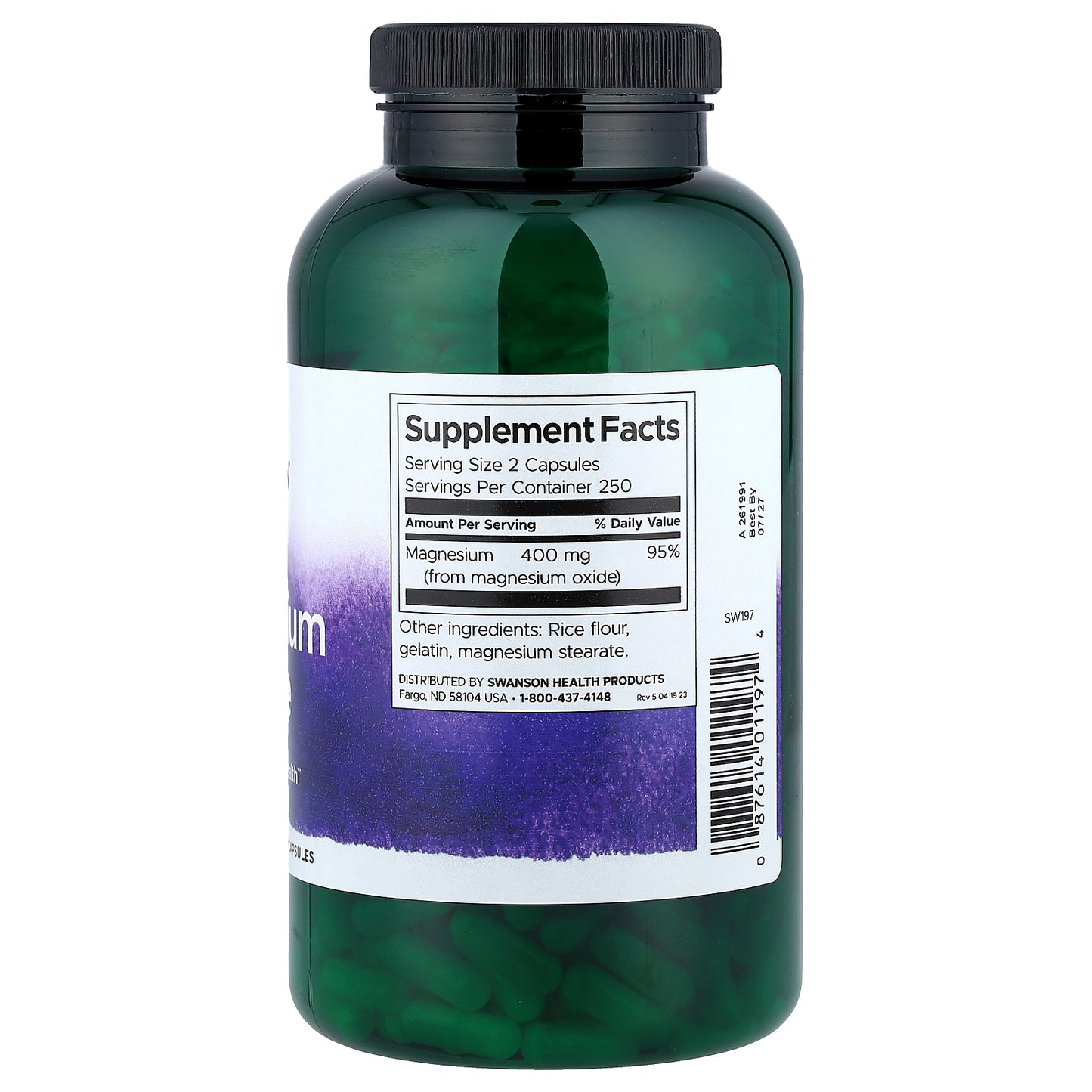 Swanson, Magnesium Oxide, 200 mg, 500 Capsules