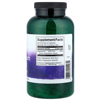 Swanson, Magnesium Oxide, 200 mg, 500 Capsules