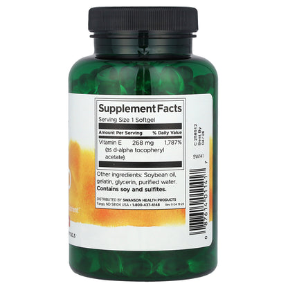 Swanson, Natural E-400, 268 mg (400 IU), 250 Softgels